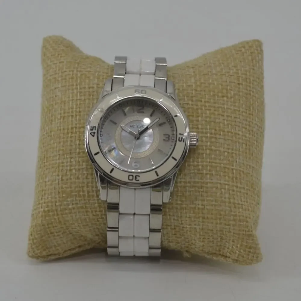 Relic Mother of Pearl Watch Wristwatch Y2k 90s Relic 34mm Enamel Bezel Dial